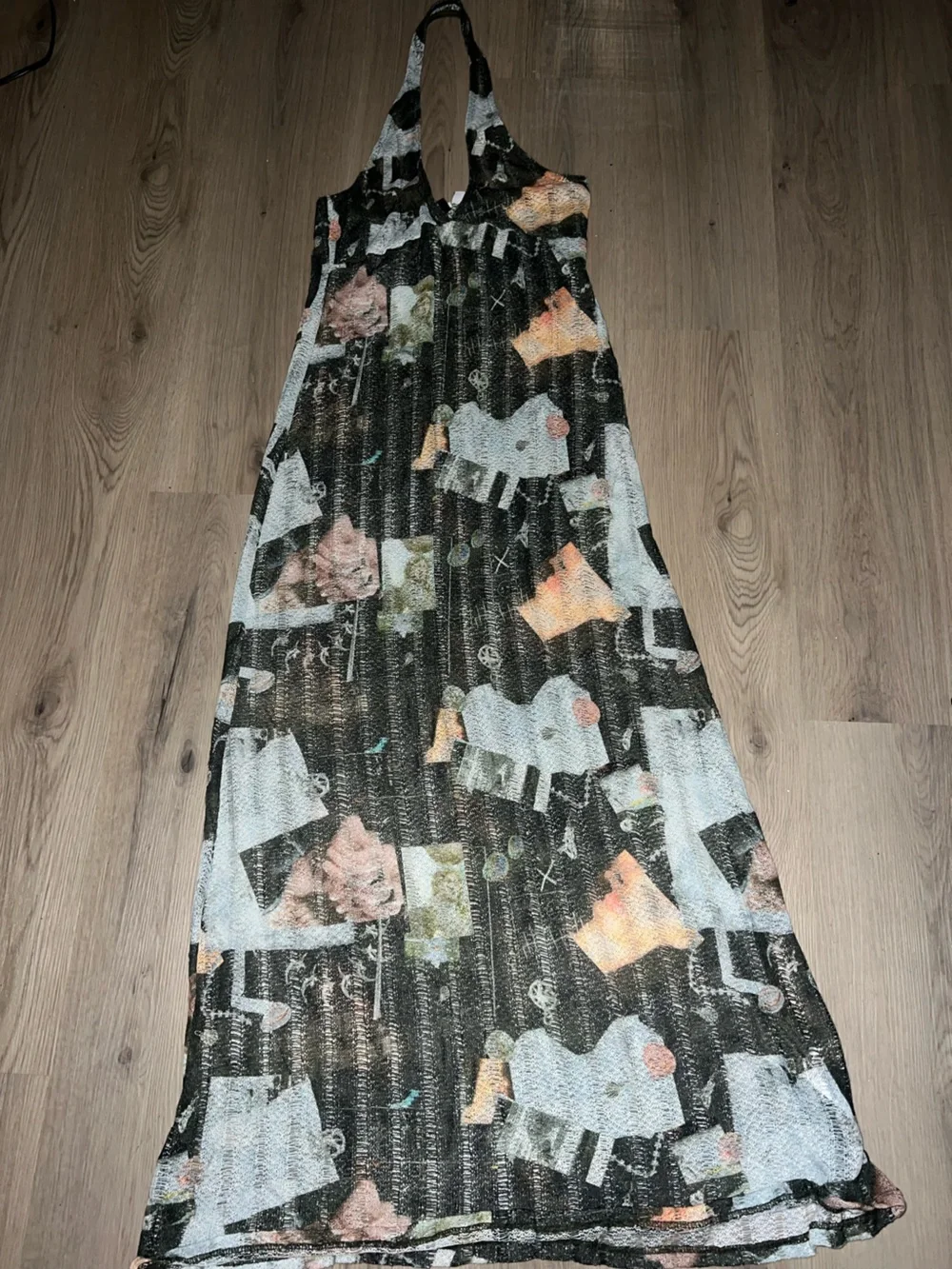 COLLUSION Abstract Scoop Neck Knit Beach Dress – Multi (Size 10)